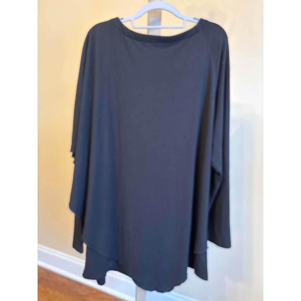 Soft Surroundings Madeline Asymmetrical Black Tunic Top Size 1X - Picture 6 of 9